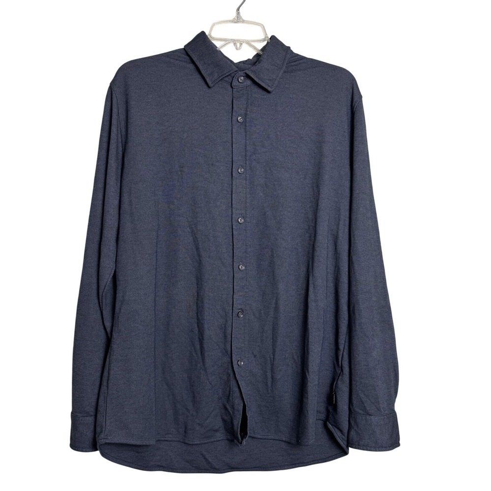 Tahari Men's Modal Blend Button Down Shirt Charcoal Grey 23" Pit to Pit L/XL